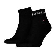 Tommy Hilfiger Strømper 2P Men Tab Quarter Socks Svart Str 39/42 Herre