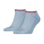 Tommy Men Uni TJ Iconic Sneaker Sock Strømper 2P Blå bomull Str 35/38