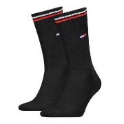 Tommy Uni TJ Iconic Crew Socks Strømper 2P Svart Str 35/38