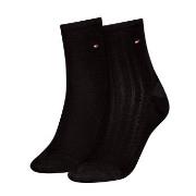 Tommy Hilfiger Strømper 2P Women Shine Short Socks Svart Str 39/42 Dam...