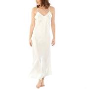 Damella Long Silk Nightdress Elfenben silke Small Dame