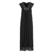 Damella Long Viscose Plain Sleeveless Nightdress Svart viskose Medium ...