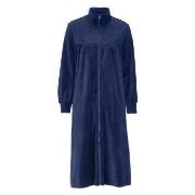 Damella Velour Plain Robe Marine X-Large Dame