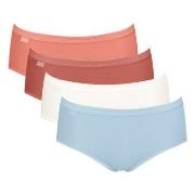 Sloggi Truser 4P Basic Plus Midi Color Blå/Oransje bomull 38 Dame