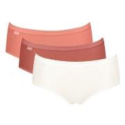 Sloggi Truser 3P Basic Plus Midi Colored Lakserosa bomull 40 Dame