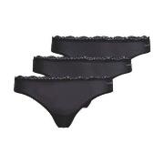 Calvin Klein Truser 3P Lace Thongs Svart polyamid Medium Dame