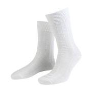 Amanda Christensen Strømper Grade Wide Rib Ankle Socks Hvit Str 39/42