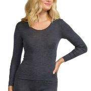 Damella Wool And Silk Long Sleeve Top Mørkgrå  ull 46 Dame