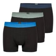 Schiesser 3P 95-5 Organic Cotton Woven Shorts Svart/Blå bomull 3XL Her...