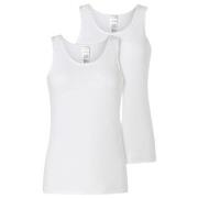 Schiesser 2P Modern Lace Top Hvit bomull 46 Dame