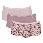 Sloggi Truser 3P GO Crush Hipster Shorts Sand/rosa bomull X-Small Dame