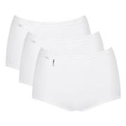 Sloggi Truser 3P Pearl Maxi Hvit bomull 50 Dame
