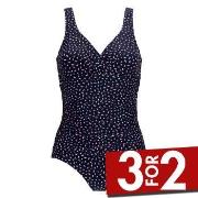 Damella Fiona Swimsuit Pattern Marine/Rød 40 Dame