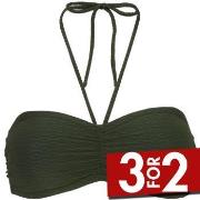 Damella Olivia Textured Padded Bikini Bra Mørkgrørnn  nylon 44 Dame