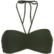 Damella Olivia Textured Padded Bikini Bra Mørkgrørnn  nylon 36 Dame