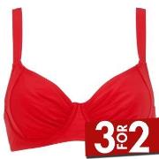 Damella Sophia Basic Underwired Bikini Bra Rød polyester E 38 Dame