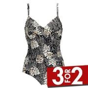 Damella Tara Swimsuit Pattern Svart Mønster 38 Dame