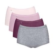 Sloggi Truser 4P Basic Plus Maxi Panty Rosa/Grå bomull 38 Dame