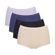 Sloggi Truser 4P Basic Plus Maxi Panty Blå/Lila bomull 48 Dame