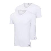 adidas 2P V-Neck Active Flex Cotton T-Shirt Hvit bomull Small Herre
