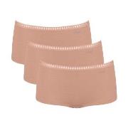 Sloggi Truser 3P GO Crush Hipster Shorts Lysbrun  bomull XX-Large Dame