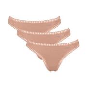 Sloggi Truser 3P GO Crush String Lysbrun  bomull X-Large Dame