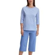 Calida Lovely Nights Capri Pyjama Lysblå bomull Large Dame