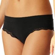 Schiesser Truser Unique Cotton Lace Brazilian Brief Svart bomull 4XL D...