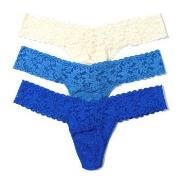Hanky Panky Truser 6P Low Rise Lace Thong Blå/Hvit nylon One Size Dame