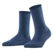Falke Strømper Women Cotton Rib Socks Blå bomull Str 39/42 Dame