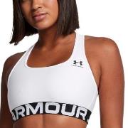 Under Armour BH Mid Branded Sport Bra Hvit polyester Large Dame