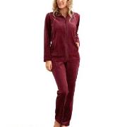 Damella Velour Plain Suit Mørkrød   X-Large Dame
