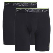 Nike 2P Elite Cotton Stretch Long Boxer Briefs Svart Small Herre