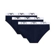 Armani Stretch Jersey Briefs With Logo 3P Marine bomull Medium Herre