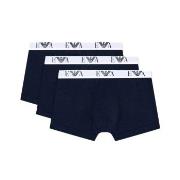 Armani Stretch Jersey Boxer With Logo 3P Marine bomull Large Herre