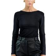 Bread and Boxers Long Sleeve Scoop Back Shirt Svart viskose X-Large Da...