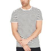 Resteröds Bamboo Crew Neck Svart stripet Large Herre