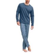 Calida Relax Streamline Long Pyjama Blå bomull X-Large Herre