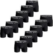 Björn Borg 12P Cotton Stretch Boxer 1718 Helsvart bomull X-Large Herre
