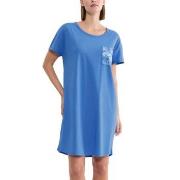 Triumph Nightdress Short Sleeve Blå bomull 48 Dame