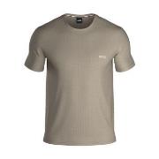 BOSS Waffle T Shirt Beige Large Herre