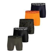 Björn Borg 5P Sports Microfiber Boxer Trunks Svart/Grønn polyester Med...
