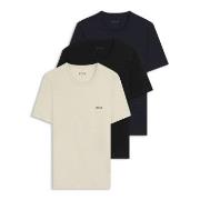 BOSS 3P Classic Crew Neck T Shirt Beige/marin bomull Medium Herre
