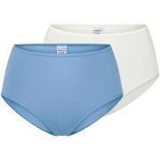 Schiesser Truser 2P Modal Essentials Midi Slips Hvit/Blå modal 38 Dame