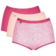 Sloggi Truser 3P Basic Plus Maxi Colored Hvit/Lysblå bomull 52 Dame