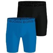 Björn Borg 2P Sports Lightweight Long Leg Boxers Svart/Blå polyester X...