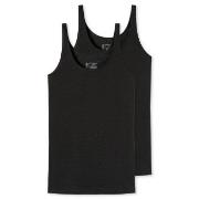 Schiesser 2P 95-5 Organic Cotton Top Svart bomull 46 Dame