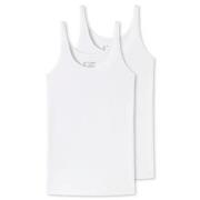 Schiesser 2P 95-5 Organic Cotton Top Hvit bomull 42 Dame