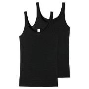 Schiesser 2P Modal Essentials Tank Tops Svart 44 Dame