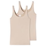 Schiesser 2P Modal Essentials Tank Tops Beige 48 Dame